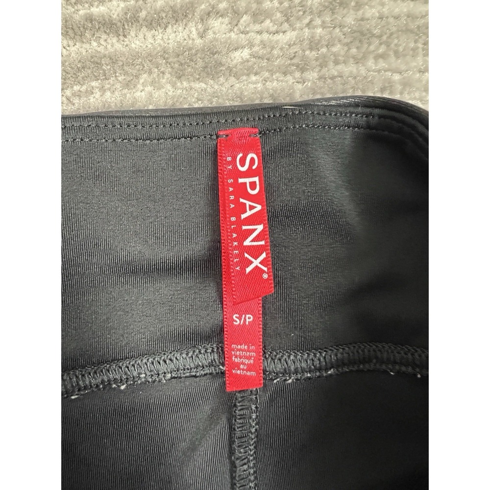 Spanx‎ by Sara Blakely Leggings Womens Small Black Leather Look Ankle - Picture 10 of 13